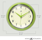 Infinity Instruments LTD. Retro 9 inch Silent Sweep Non-Ticking Mid Century - Image 2