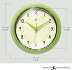 Infinity Instruments LTD. Retro 9 inch Silent Sweep Non-Ticking Mid Century - Image 2