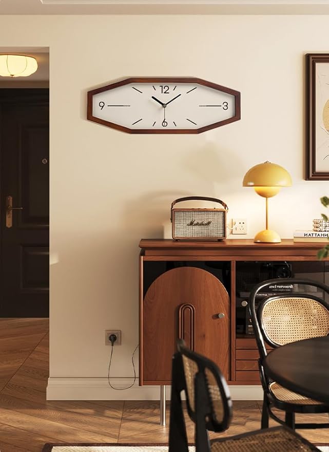 DaguyS Wooden Retro Wall Clocks, 18 Inches Square Clocks Rectangular Wall Clock - Image 7