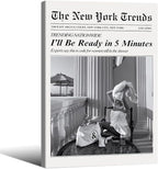 Vintage Newspaper Framed Wall Art Trendy Black and White Aesthetic Posters by FuSatisYilife