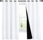 NICETOWN White 100% Blackout Lined Curtains, 2 Thick Layers Completely Blackout by NICETOWN
