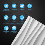 Art3d 24-Pack 3D Wall Panels for Interior Wall Décor, PVC Wavy Textured Accent - Image 8