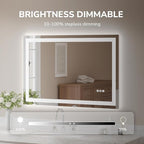 USHOWER LED Bathroom Mirror 48x32 Inch Tempered Glass - Image 3