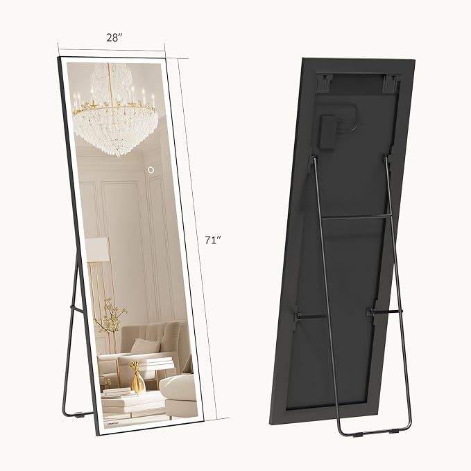 Kosmonia 71x28 Full Length Mirror, Dimmable 3 Color LED Light w/Light Memory - Image 2