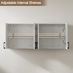 ChooChoo Laundry Room Cabinets, 4 Doors Wall Mounted Storage Cabinet, Kitchen - Image 5