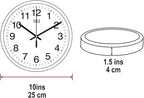 HITO 10” Silent Wall Clock Battery Operated Non Ticking Sweep Movement Glass - Image 2
