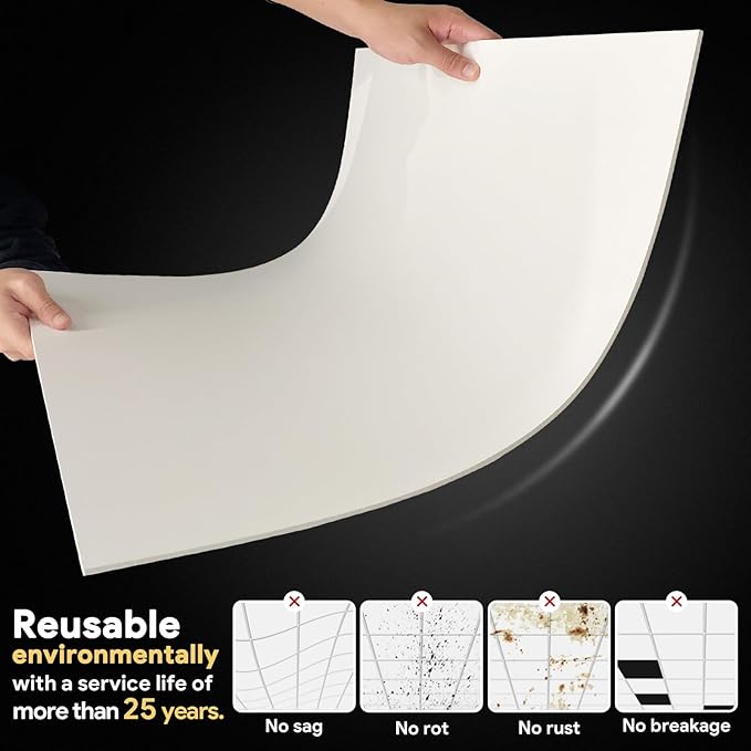 Smooth White Drop Ceiling Tile 2ft x 4ft, Ceiling Panel 24 x 48in – Waterproof - Image 5