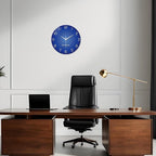 XNM Blue Simple Glass Wall Clocks Battery Operated 14 Inch Modren Minimalist - Image 4