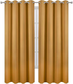 LEMOMO Blackout Curtains 52 x 108 inch/Mustard Yellow Curtains Set of 2 - Image 2