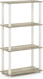 Furinno TURN-S-TUBE Storage Shelves, 4-Tier Book Shelf, Corner Shelf, Toolless - Image 4