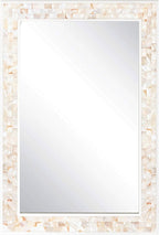 Wall Mounted Mosaic Mirror 30x40 Inch, Natural Mother of Pearl Inlay White - Image 5