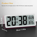 8.5" Modern Digital Wall Clock, Battery Operated, Simple LCD Display - Image 4
