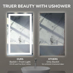 USHOWER LED Bathroom Mirror 28x36 Inch Tempered Glass - Image 3