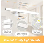 Combuh Modern Bathroom Vanity Light Fixtures Above Mirror Soft Shadow Free - Image 3