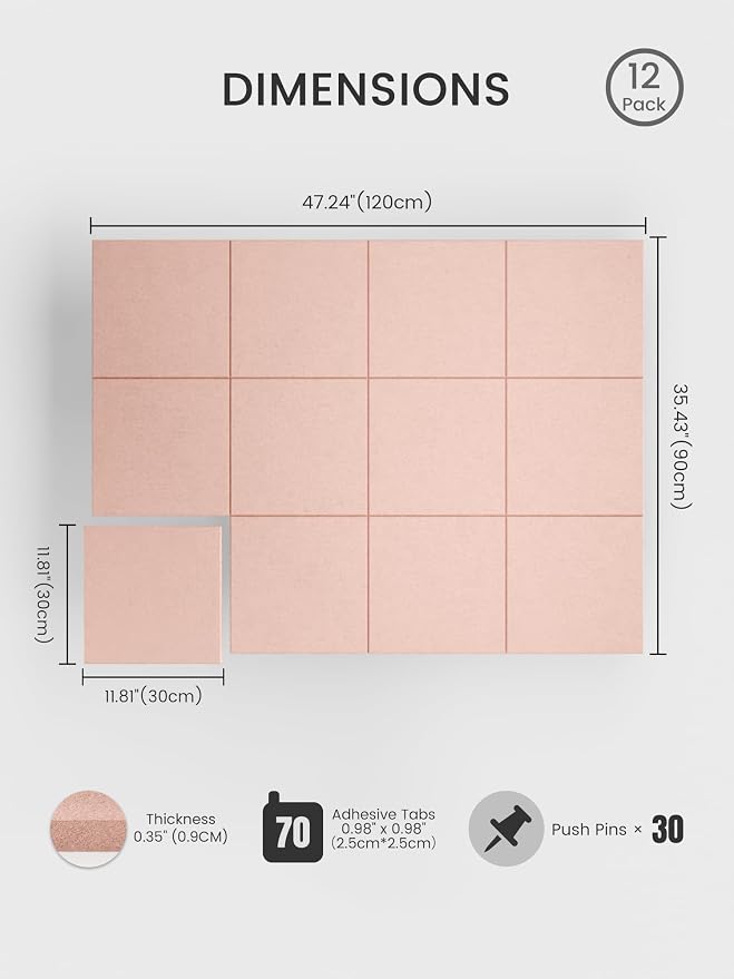 Bumusty Large Cork Board 48" x 36" Alternative - Image 2