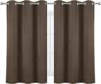 LEMOMO Chocolate Brown Blackout Curtains 38 x 54 Inch Length/Set of 2 Curtain - Image 2