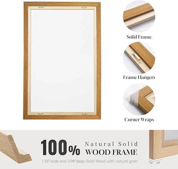 Framed Neutral Abstract Wall Art, Large Modern Canvas Prints Paintings Artwork - Image 6