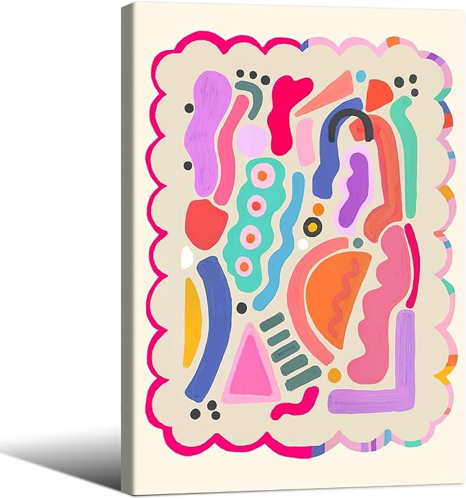 Funky Cute Kids Abstract Wall Art Trendy Bright Colorful Poster 16x24 inch by Medpol