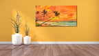 Tropical Beach Sunset Large Wall Art – Stretched & Framed Ocean Waves Canvas - Image 8