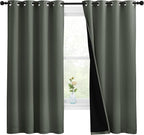 NICETOWN Dark Mallard 100% Blackout Lined Curtains, 2 Thick Layers Completely by NICETOWN