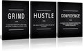 KAWAHONE Motivational Success Canvas Wall Art, Grind Hustle Confidence Wall by KAWAHONE