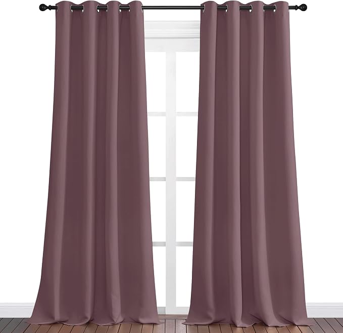 NICETOWN Dry Rose Blackout Curtains 120" Long - Image 2