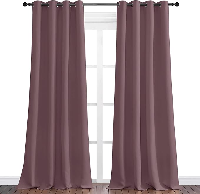 NICETOWN Dry Rose Blackout Curtains 102" Long - Image 2