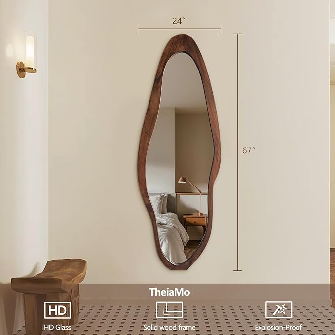 Irregular Full Length Mirror, Large Asymmetrical Wall Mirrors - Image 5