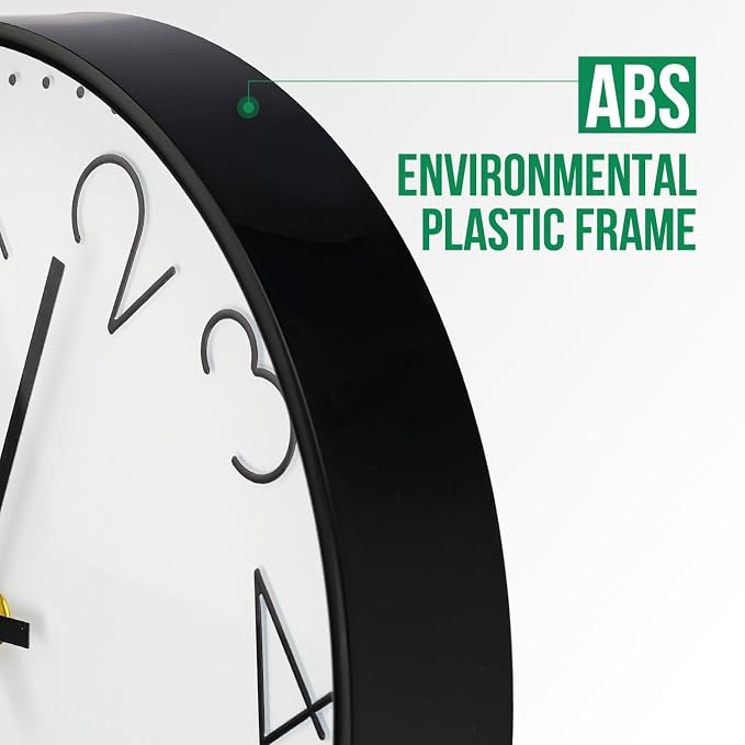 Wall Clock 10 Inch Non-Ticking Silent Modern Simple Style Round Decor Clock - Image 4