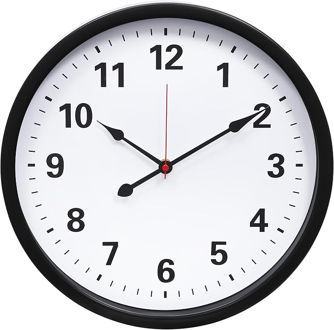 LEIKE Metal Wall Clock 14IN Black, Retro Silent Quartz Battery Operated by LEIKEWALLCLOCK