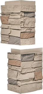 Desert Yellow Faux Stone Outside Corner Panels 24.88" Interlocking Height Per - Image 2