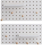 Wooden Pegboard Accessories Set: Modular Wall Hooks & Shelf - Image 2