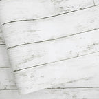 Abyssaly Peel and Stick Wallpaper 511.8"X 17.7" Thickened White Gray Wood by Abyssaly