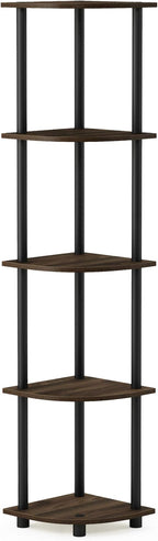 Furinno TURN-N-TUBE Corner Shelf, 5-Tier Corner Bookshelf, Open Storage Shelves - Image 8