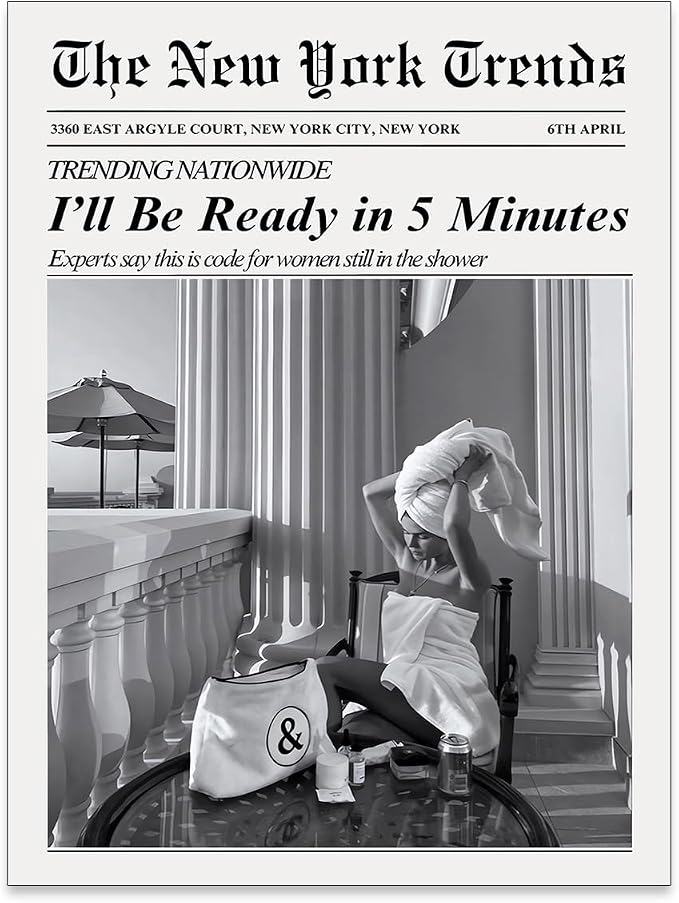 Vintage Newspaper Wall Art Trendy Black and White Aesthetic Posters Funny I'll by FuSatisYilife