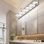 Ralbay Modern Chrome Bathroom Vanity Lights Dimmable 6 Lights Acrylic Stainless - Image 6
