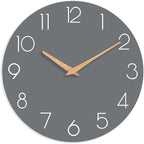 cicininc Wall Clock, 14 Inch Wooden Silent Non-Ticking, Decorative Battery by CICININCOfficial