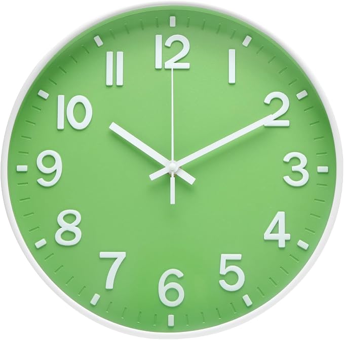 Wall Clock Modern Simple Quartz Decorative Clock Non-Ticking Silent Battery by BAKBRAND