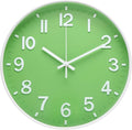 Wall Clock 12 Inch Green Modern Simple Quartz Decorative Clock Non-Ticking by BAKBRAND