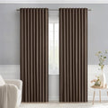 MIULEE Chocolate Brown Back Tab Blackout Curtains 72 Inches Long 2 Panels Set by MIULEE