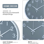 Wall Clocks Battery Operated 8 inch Modern Wall Clock, Silent Non Ticking Wall - Image 3