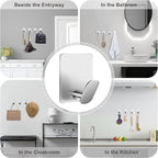 DELITON Adhesive Towel Hooks on Wall: Robe Hooks - Image 4