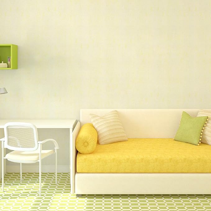 Grasscloth Peel and Stick Wallpaper Yellow Beige Textured Contact Paper 15.7in - Image 7