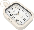 Menterry Small Retro Rectangle Wall Clock, Battery Operated Silent Decor Wall - Image 3