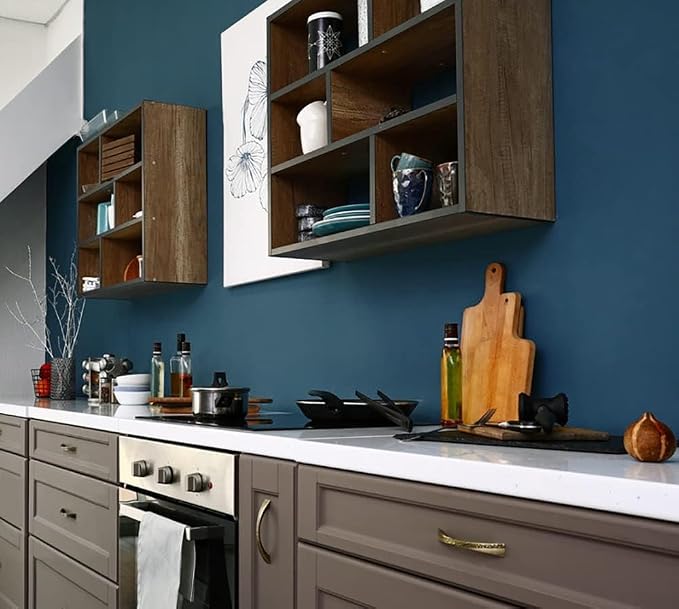 Safiyya 118"x17.7" Dark Blue Peel and Stick Wallpaper Blue Contact Paper Solid - Image 8