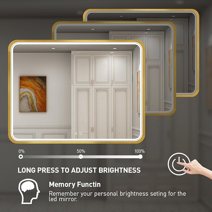 40x30 Inch LED Bathroom Mirror - Image 4