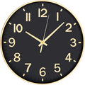 HZDHCLH Black Wall Clocks Battery Operated, 12 inch Silent Non Ticking Modern by HZDHCLH