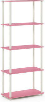 Furinno TURN-N-TUBE Storage Shelves, 5-Tier Book Shelf, Corner Shelf, Toolless - Image 5
