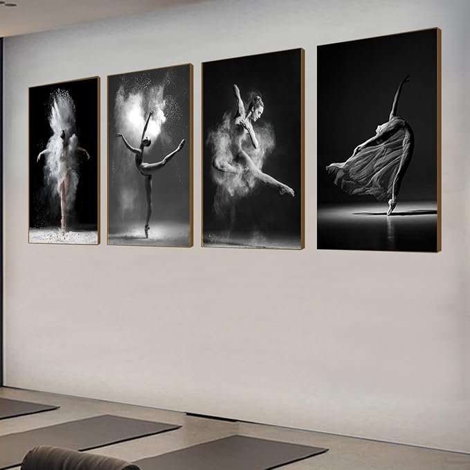 NCYEL Black and white ballet wall art dancer poster beautiful girl bedroom - Image 3
