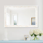 Tanmicoshomy 26 x 40 Inch Rectangle Bathroom Mirror, Natural Shell Framed - Image 8